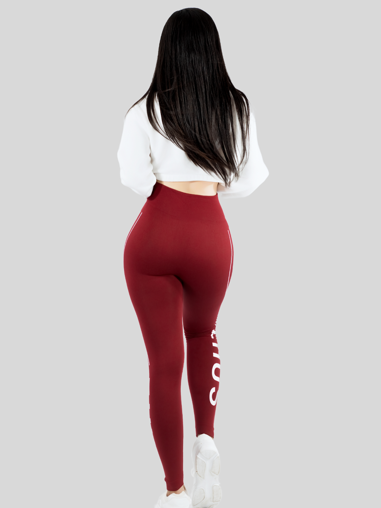 Foto 4 pulgar | Legging De Dama Stretch Mallas Deportivas Lic-0192 Vino Mallones De Mujer