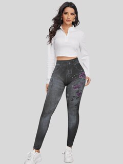 Foto 2 | Leggings Lic-055-2 Negro para Mujer