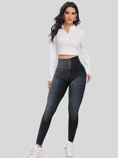 Foto 2 | Leggings Lic-055-2 Negro para Mujer