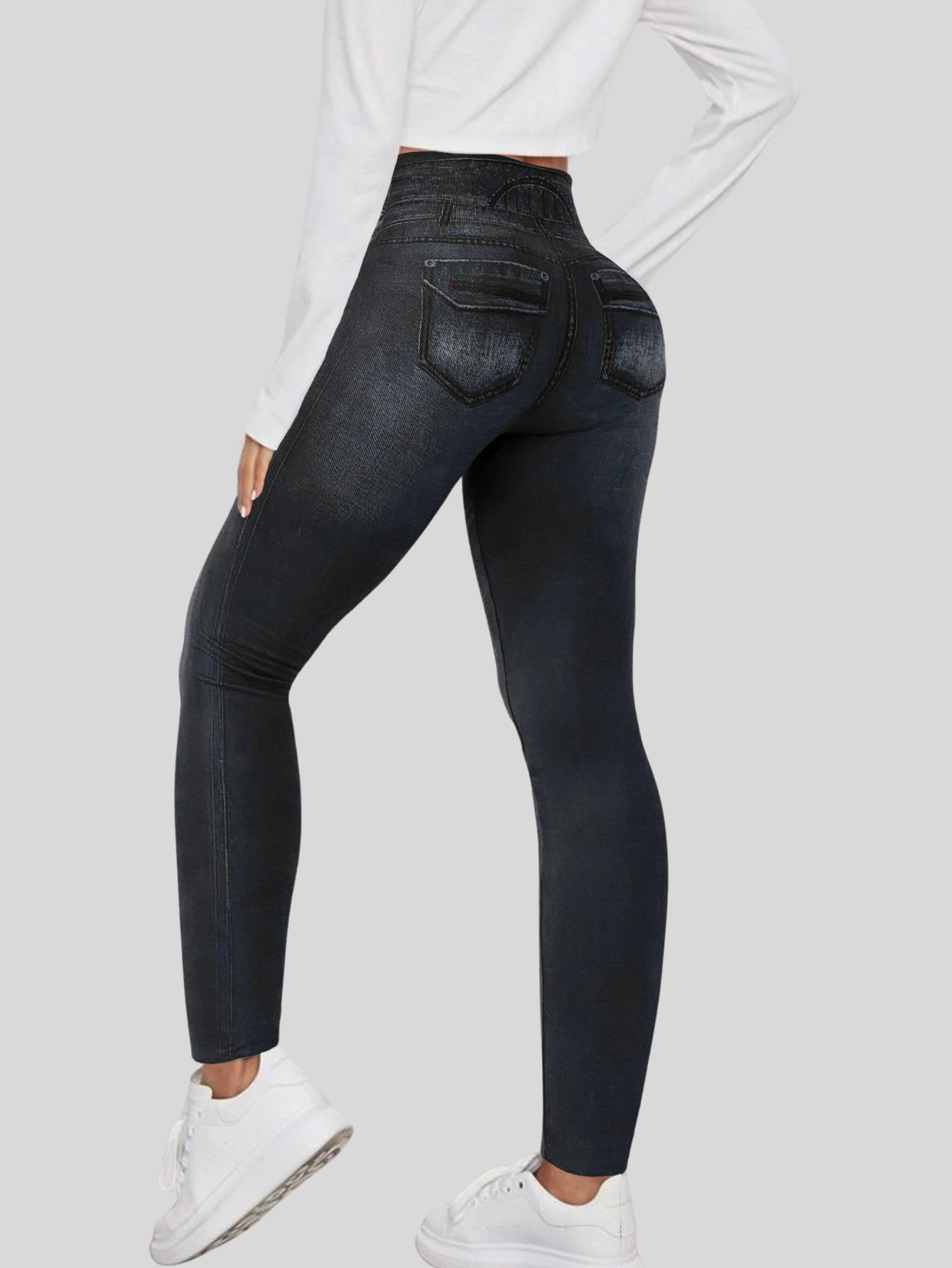 Foto 4 pulgar | Leggings Lic-055-2 Negro para Mujer