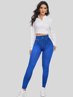 Foto 2 | Leggings Azules para Mujer