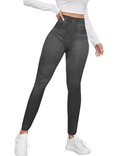 Foto 1 | Leggings Estilo Mezclilla Lic-055-2 Negro D2 para Mujer