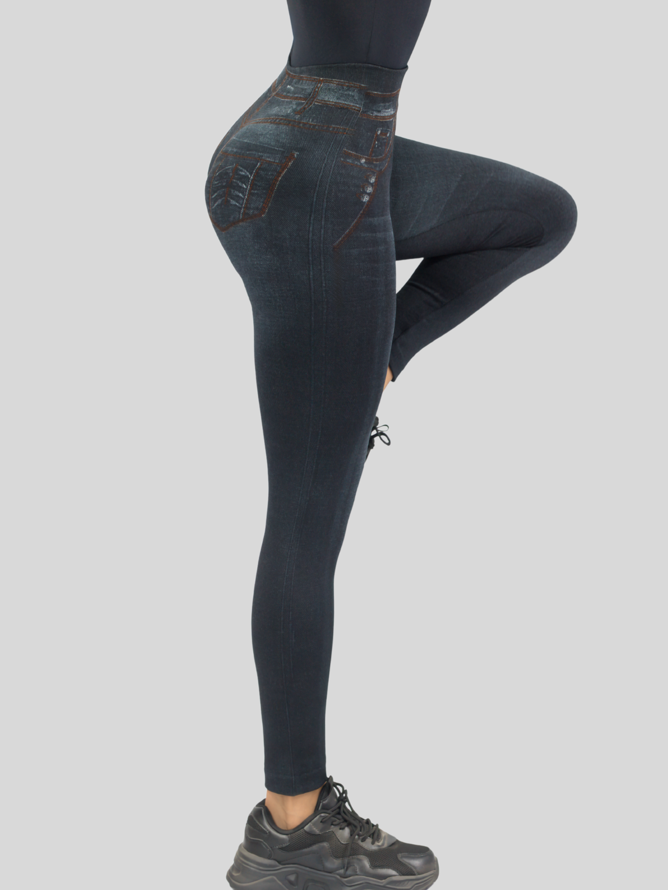 Foto 5 pulgar | Leggings Negros para Mujer