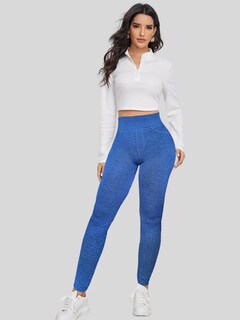 Foto 2 | Leggings Lic-055-2 Azul para Mujer