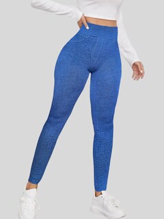 Foto 3 | Leggings Lic-055-2 Azul para Mujer