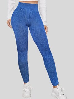 Foto 4 | Leggings Lic-055-2 Azul para Mujer