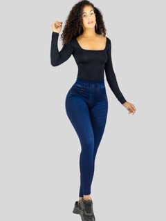 Foto 2 | Leggings Azules para Mujer