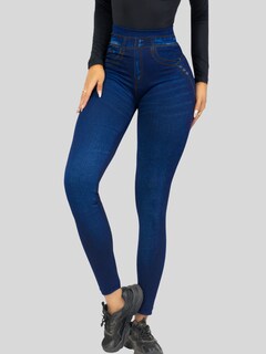 Foto 6 | Leggings Azules para Mujer