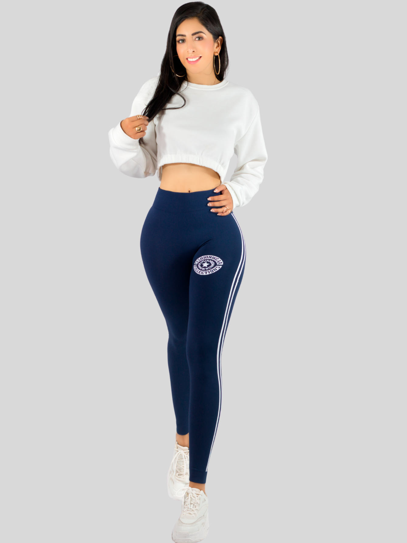 Foto 3 pulgar | Leggins Mujer Legging Mallones Lic-053 Marino Mallas Térmicas Mayon