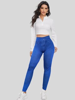 Foto 2 | Leggings Lic-055-2 Azul para Mujer