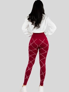 Foto 3 | Leggins Mujer Legging Mallones Lic-010 Vino Mallas Térmicas Mayon