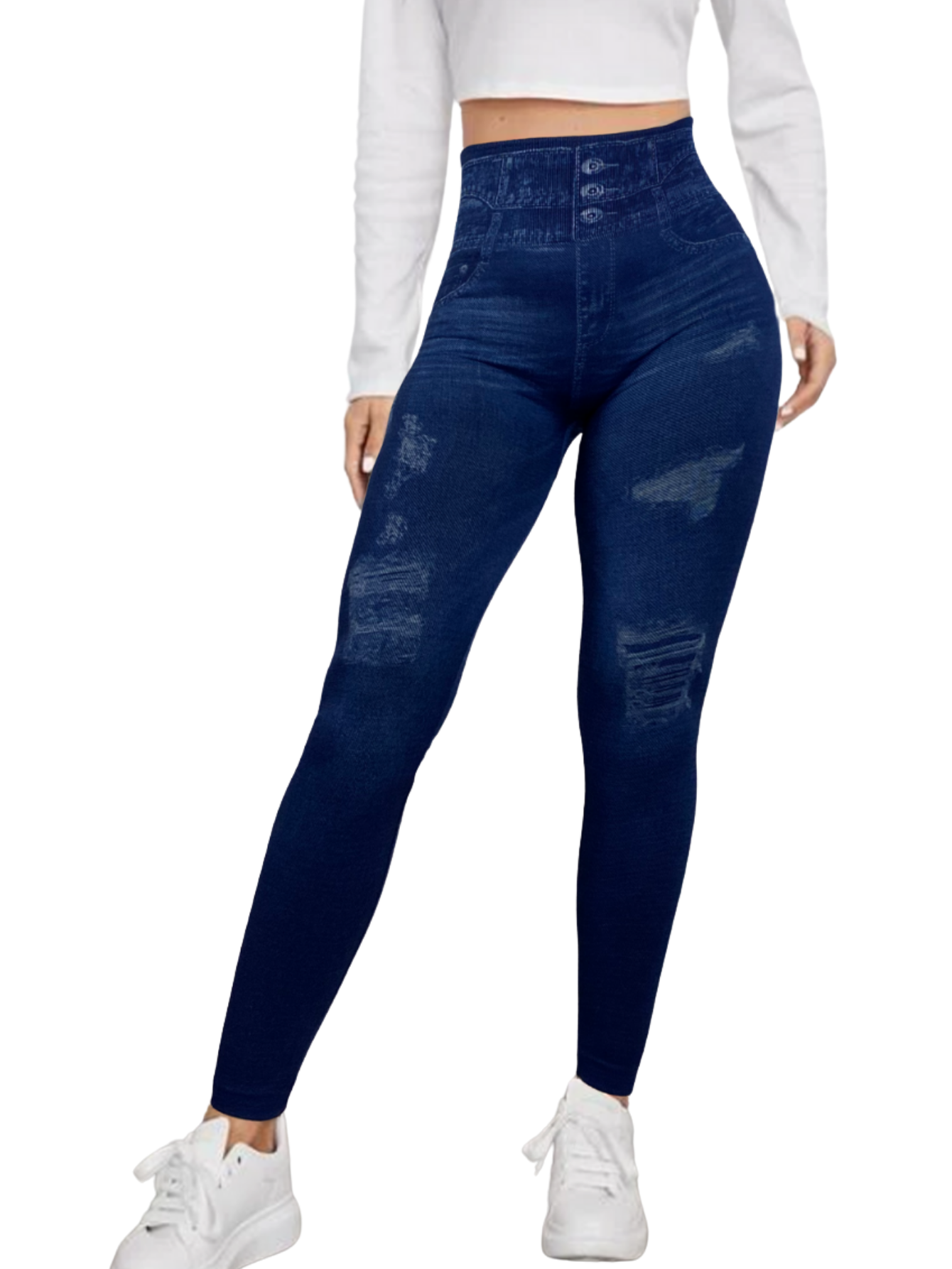 Leggings Estilo Mezclilla Lic-055-2 Azul D19 para Mujer