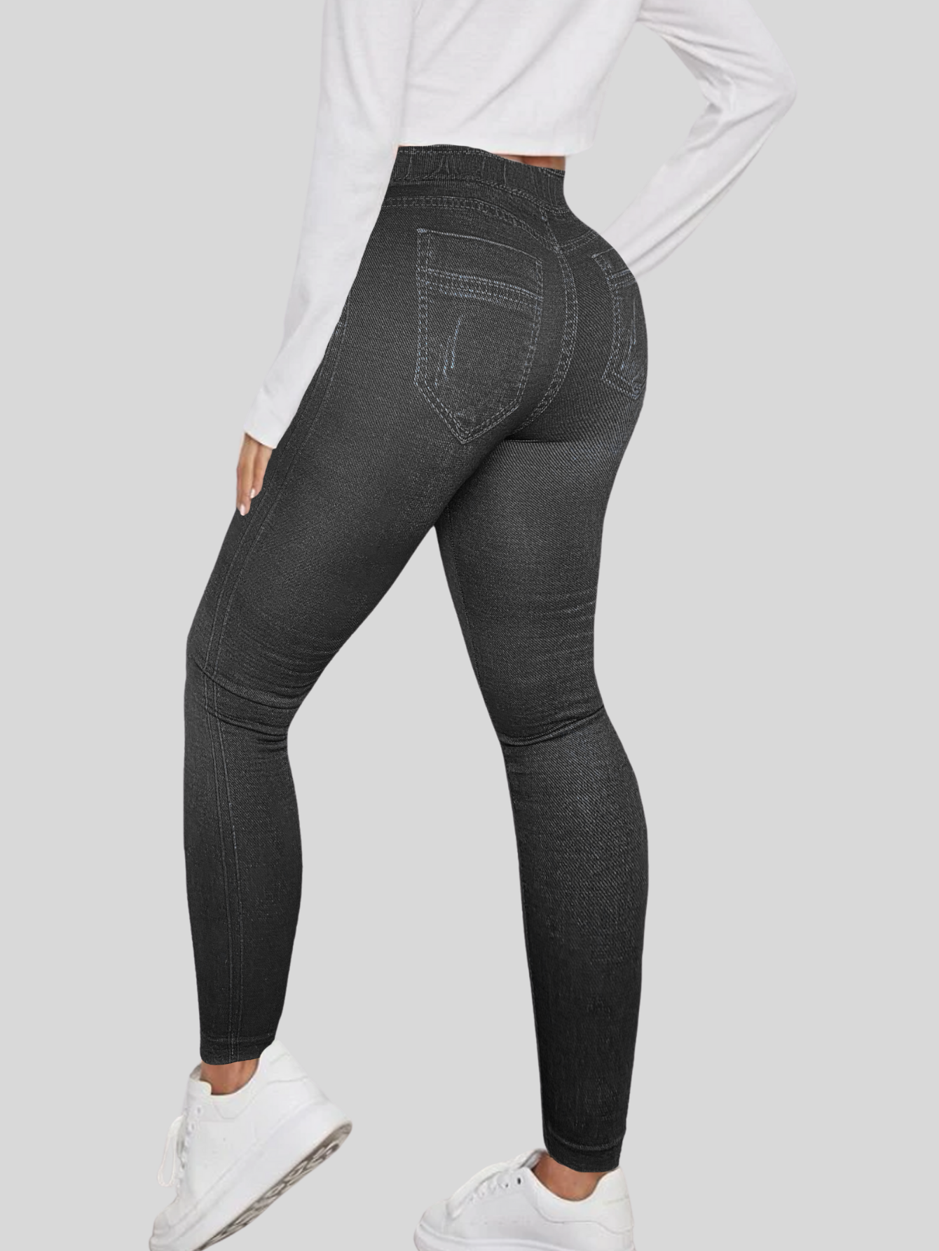 Foto 4 pulgar | Leggings Negros para Mujer