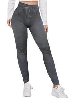 Foto 1 | Leggings Estilo Mezclilla Lic-055-2 Negro D4 para Mujer