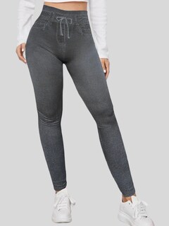 Foto 4 | Leggings Estilo Mezclilla Lic-055-2 Negro D4 para Mujer