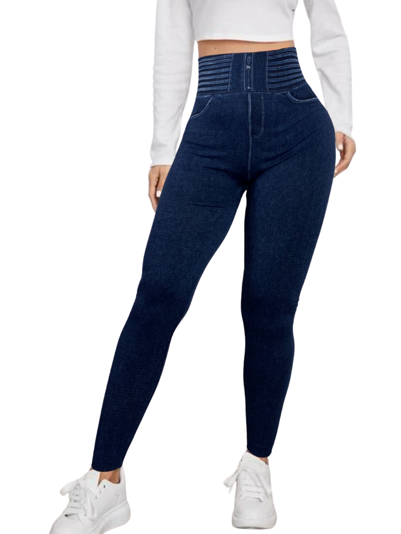 Foto 2 pulgar | Leggings Estilo Mezclilla Lic-055-2 Azul D20 para Mujer