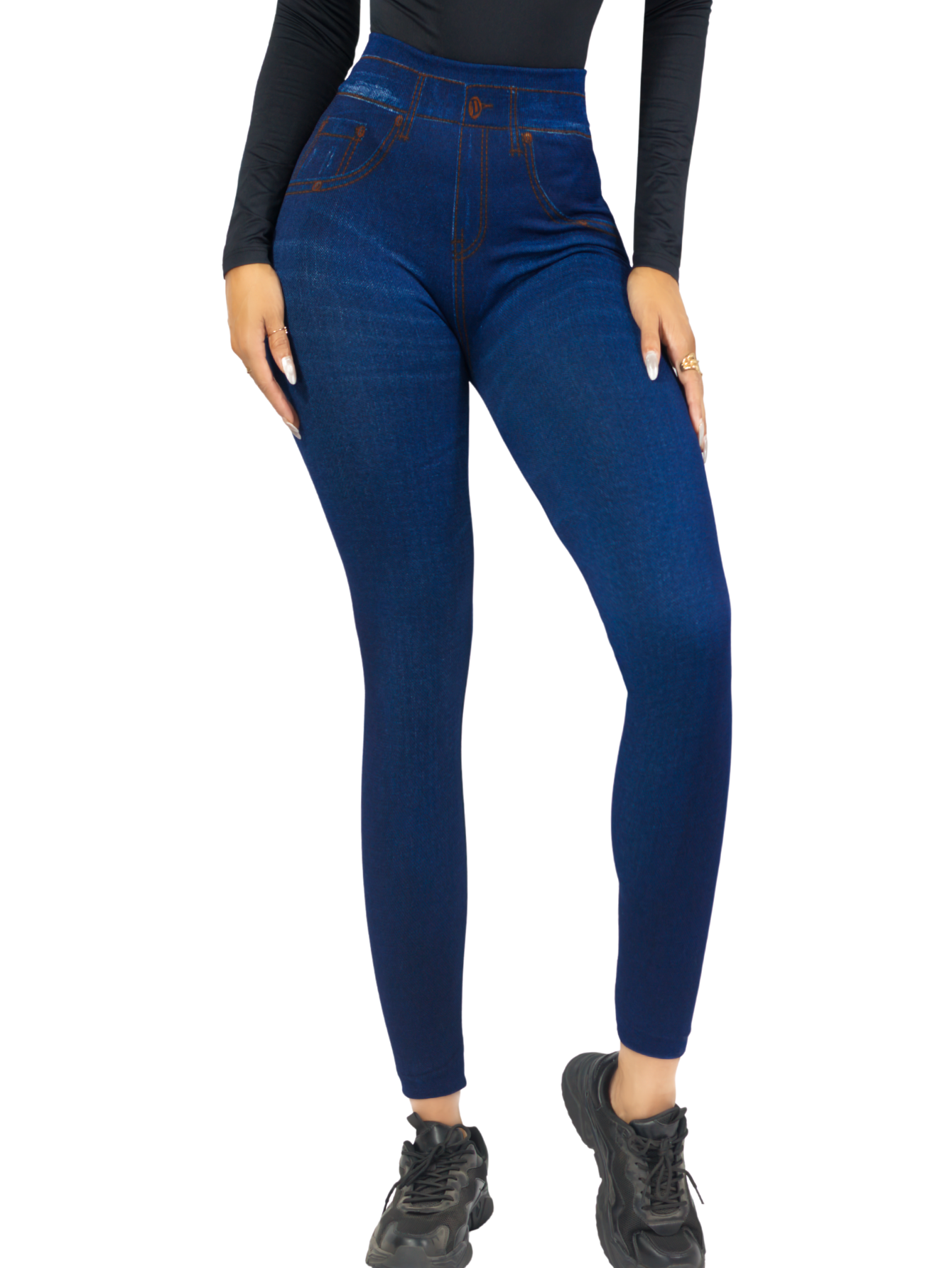 Leggings Estilo Mezclilla Lic-055-2 Azul D25 para Mujer