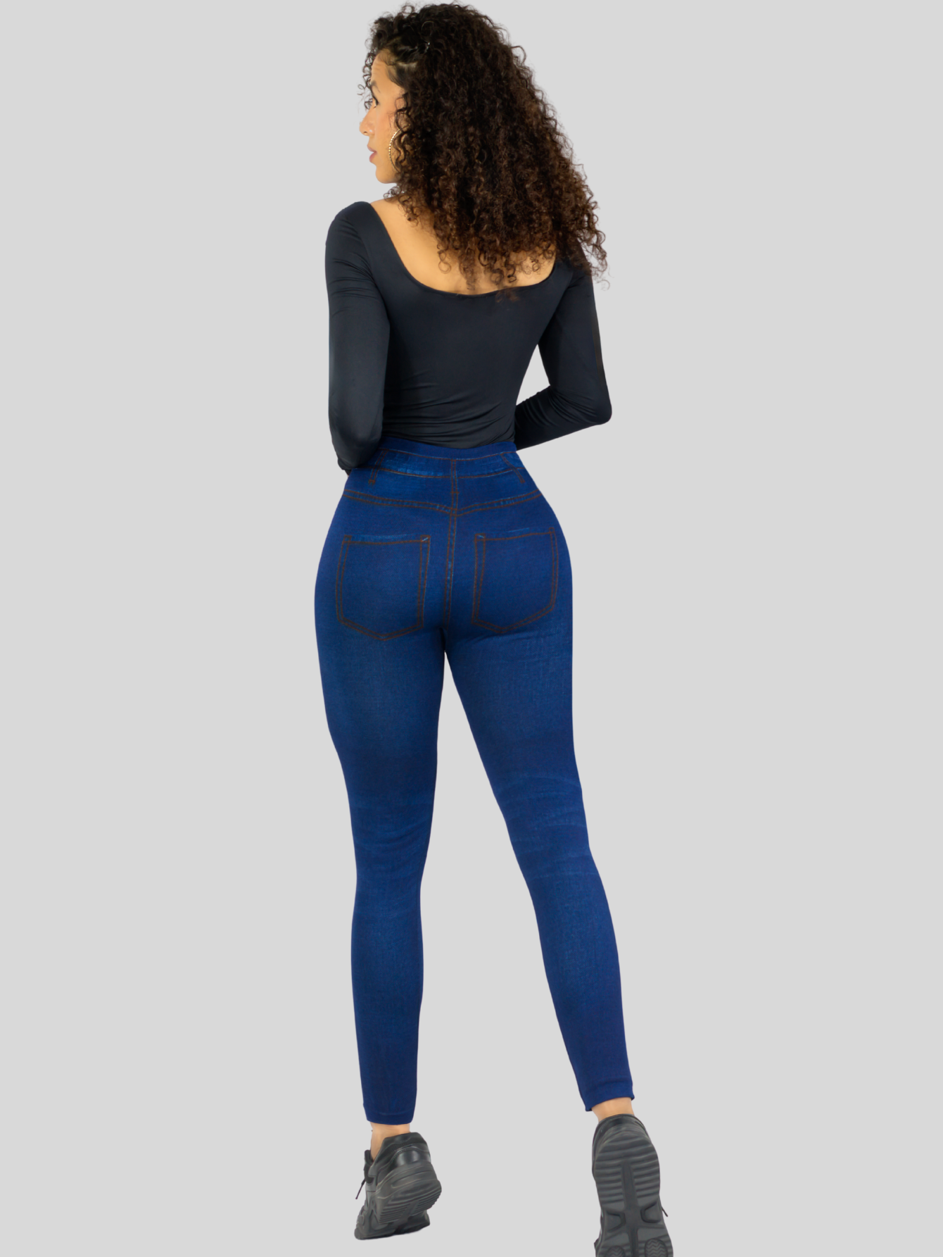 Foto 4 pulgar | Leggings Estilo Mezclilla Lic-055-2 Azul D25 para Mujer