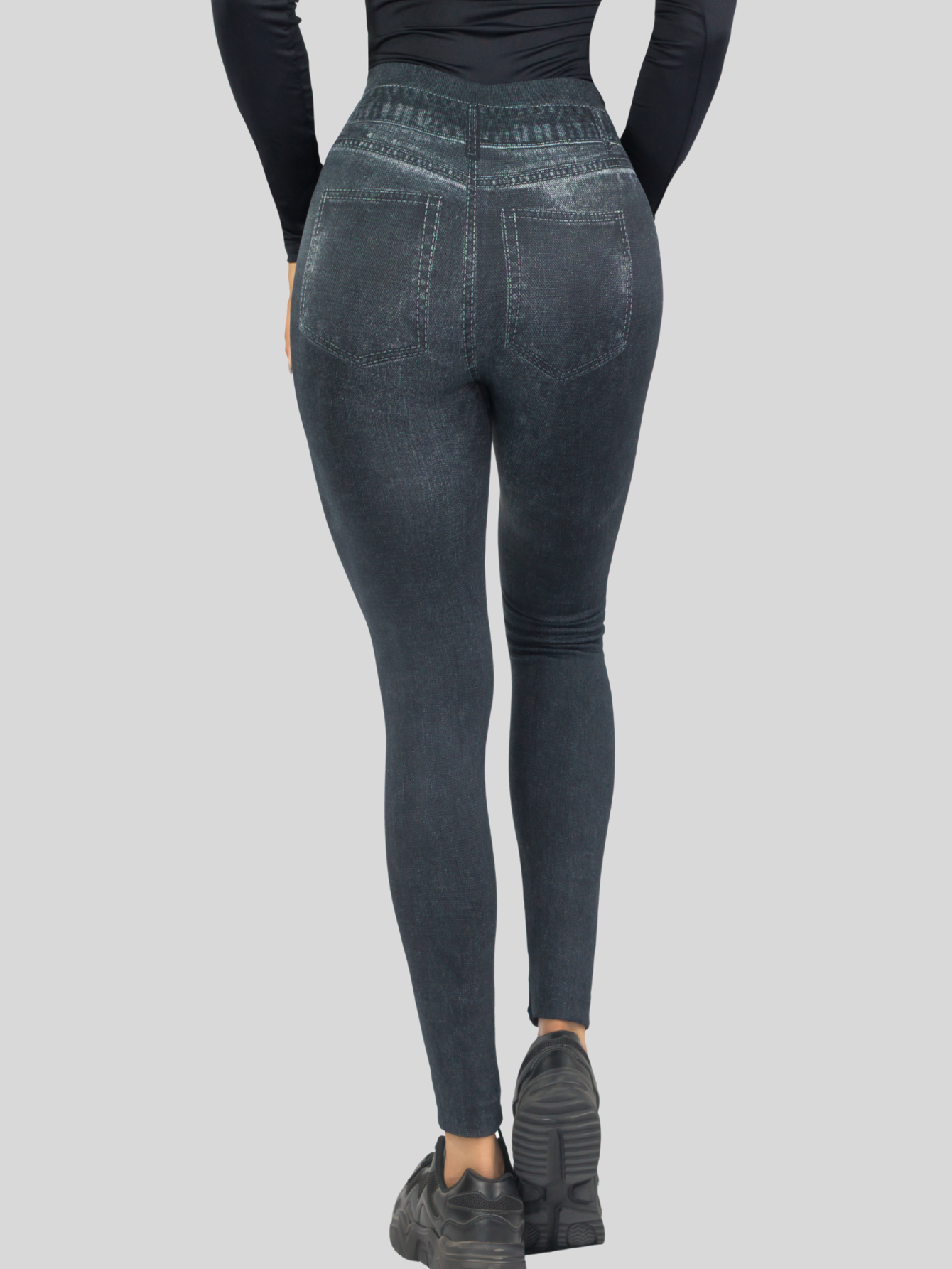Foto 6 pulgar | Leggings Lic-055-2 Negros de Mujer