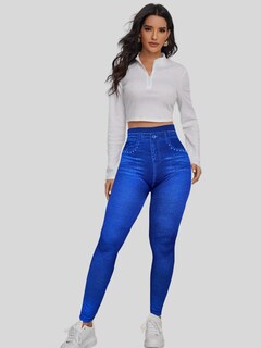 Foto 2 | Leggings Azules para Mujer