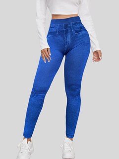 Foto 4 | Leggings Azules para Mujer