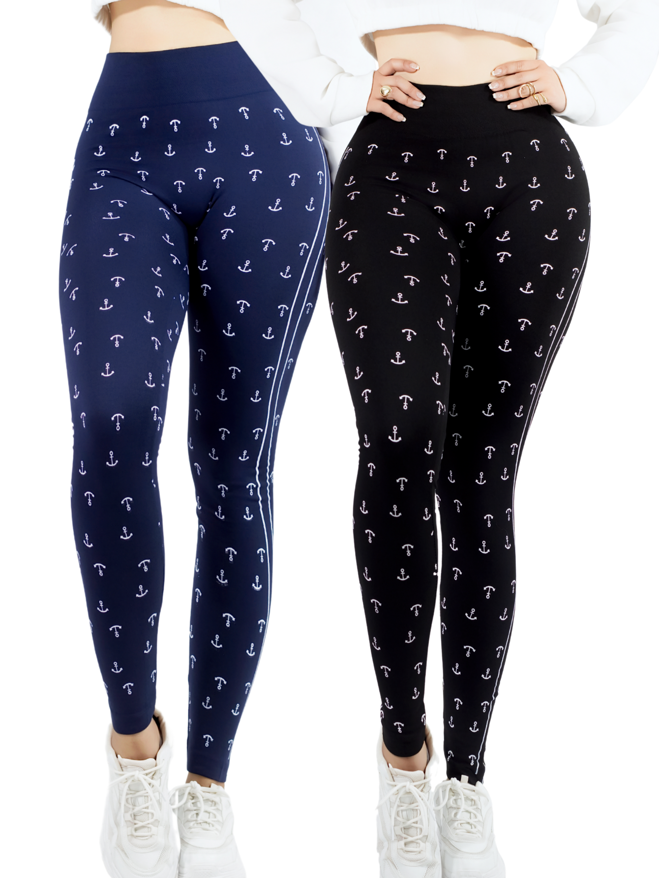 Foto 2 pulgar | Set De 2 Leggings Casual O Deportivos De Cintura Alta De Mujer Lic-0193-px2 Variedad De Color En Color Sólido