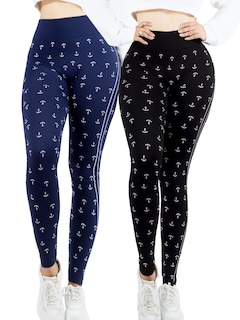 Foto 1 | Set De 2 Leggings Casual O Deportivos De Cintura Alta De Mujer Lic-0193-px2 Variedad De Color En Color Sólido