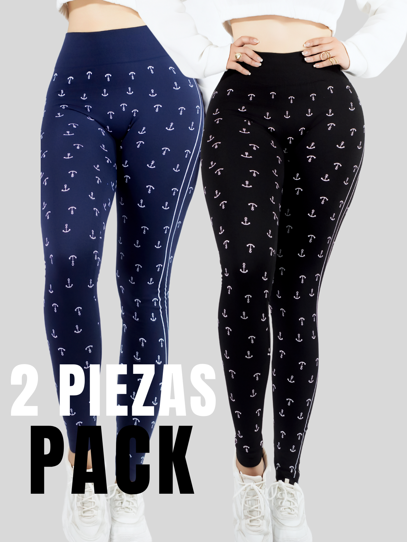 Foto 6 pulgar | Set De 2 Leggings Casual O Deportivos De Cintura Alta De Mujer Lic-0193-px2 Variedad De Color En Color Sólido