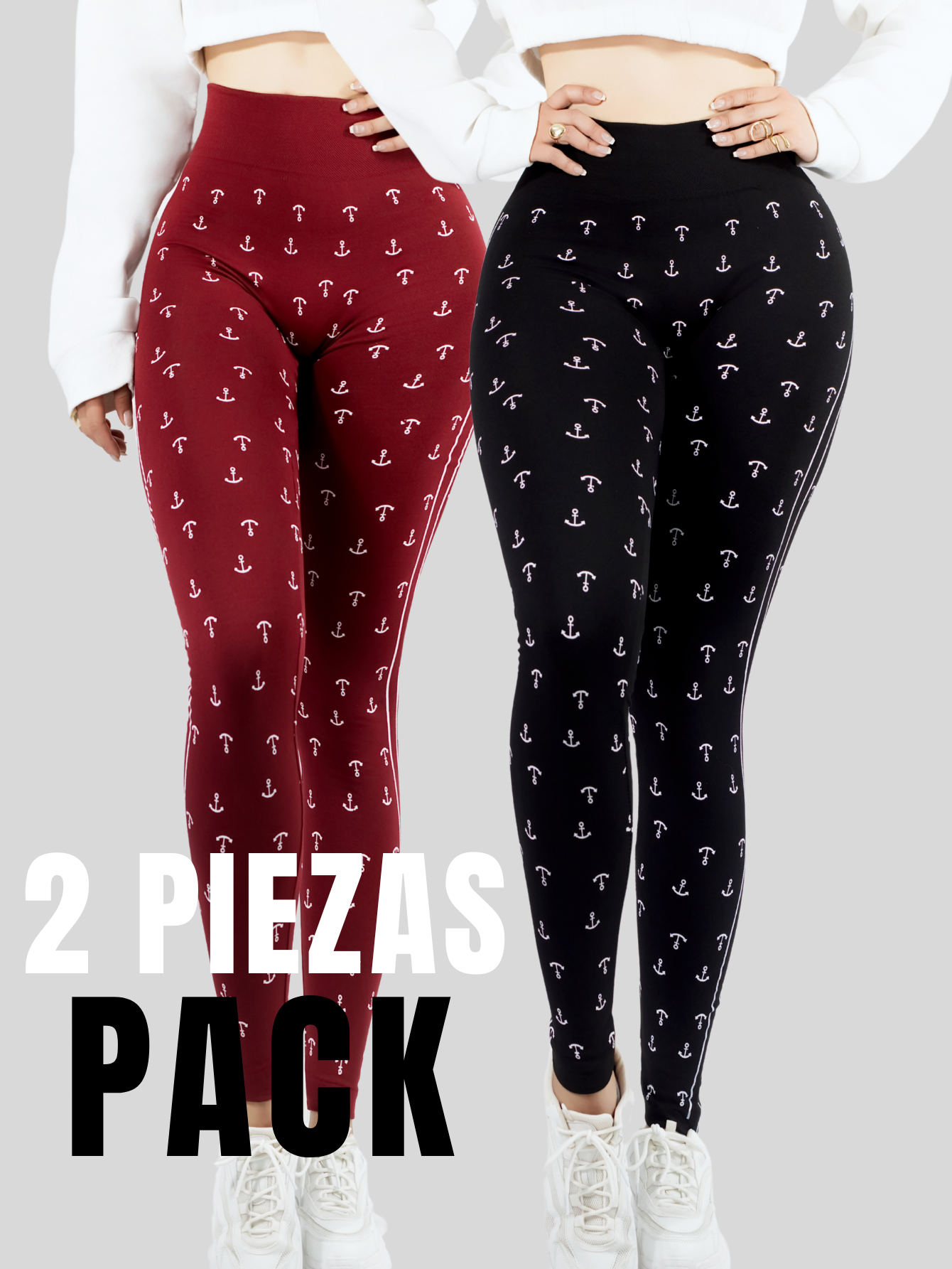 Foto 6 pulgar | Set De 2 Leggings Casual O Deportivos De Cintura Alta De Mujer Lic-0193-px2 Variedad De Color En Color Sólido