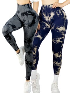 Foto 1 | Set De Dos Leggings Deportivos Tie-dye Mujer Para Yoga Y Gym Lic-0168-px2 Variedad De Colores Comodidad Y Estilo