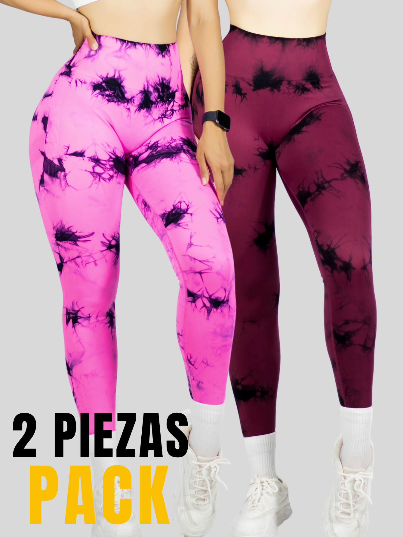 Foto 6 pulgar | Set De Dos Leggings Deportivos Tie-dye Mujer Para Yoga Y Gym Lic-0168-px2 Variedad De Colores  Comodidad Y Estilo