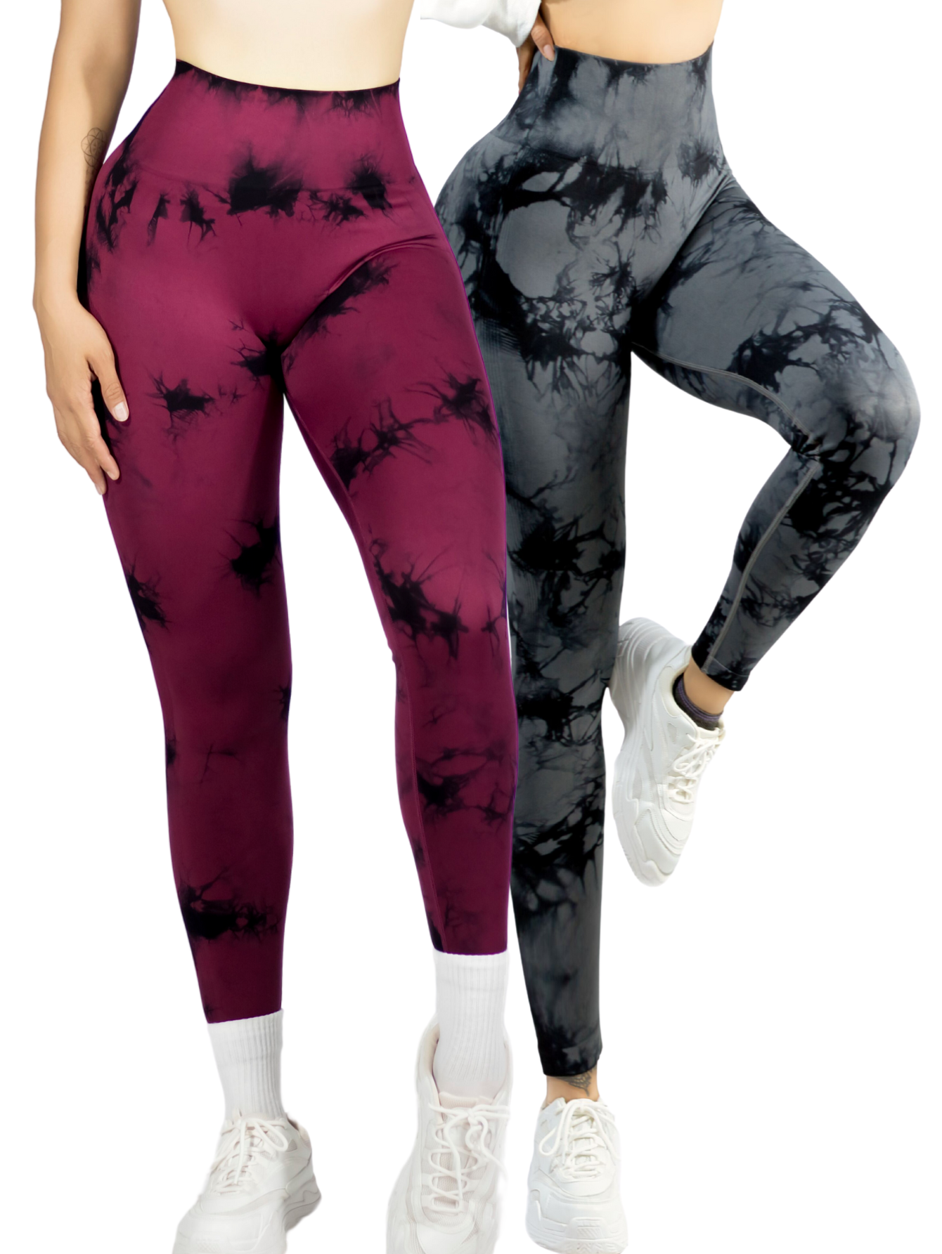 Foto 2 pulgar | Set De Dos Leggings Deportivos Tie-dye Mujer Para Yoga Y Gym Lic-0168-px2 Variedad De Colores  Comodidad Y Estilo
