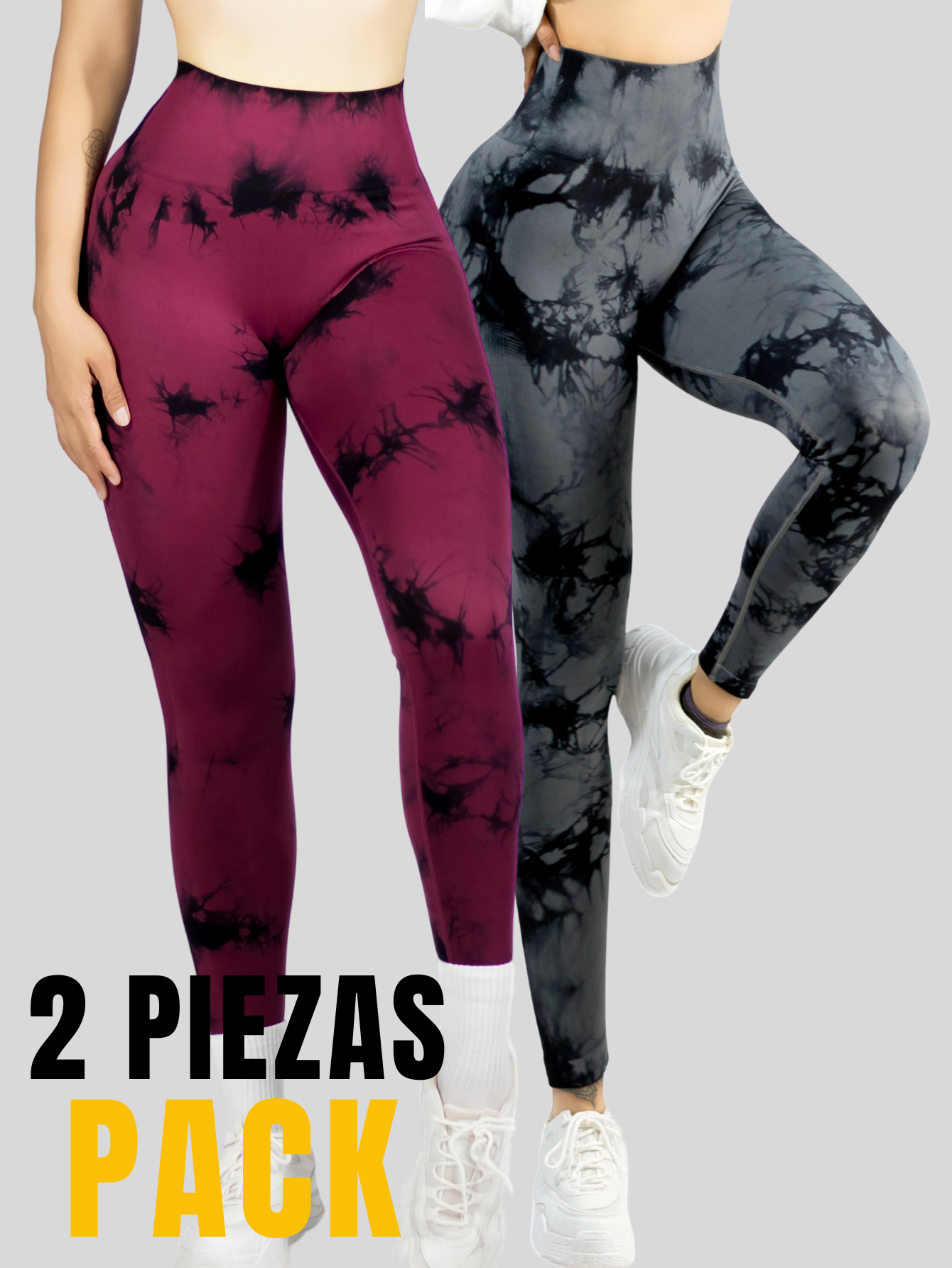 Foto 5 | Set De Dos Leggings Deportivos Tie-dye Mujer Para Yoga Y Gym Lic-0168-px2 Variedad De Colores  Comodidad Y Estilo
