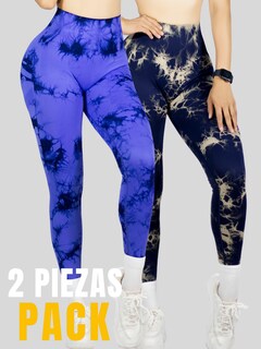 Foto 5 | Set De Dos Leggings Deportivos Tie-dye Mujer Para Yoga Y Gym Lic-0168-px2 Variedad De Colores Comodidad Y Estilo