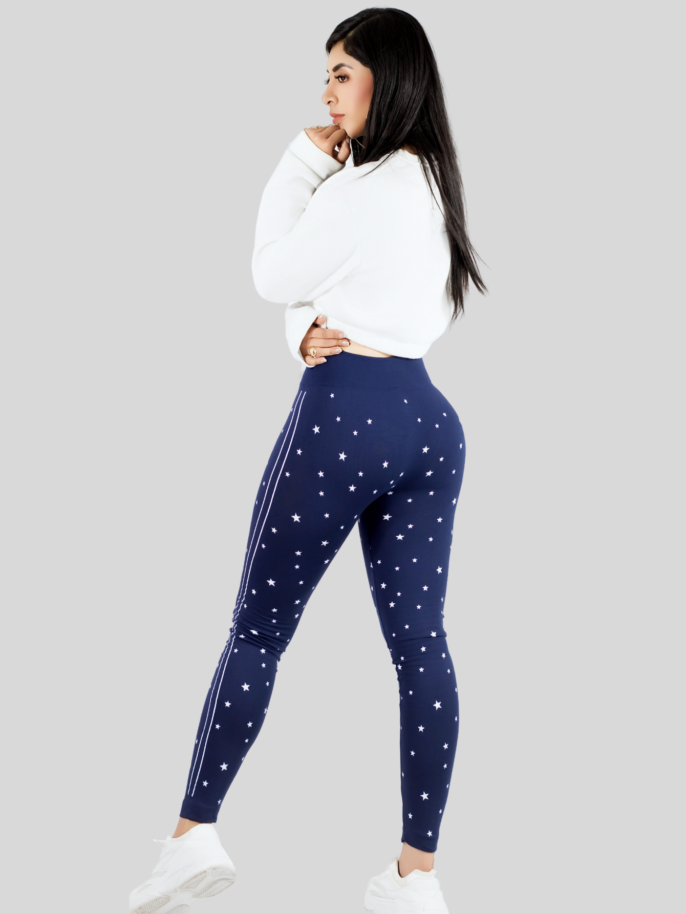 Foto 4 pulgar | Leggins Mujer Legging Mallones Lic-0187 Marino Mallas Térmicas Mayon