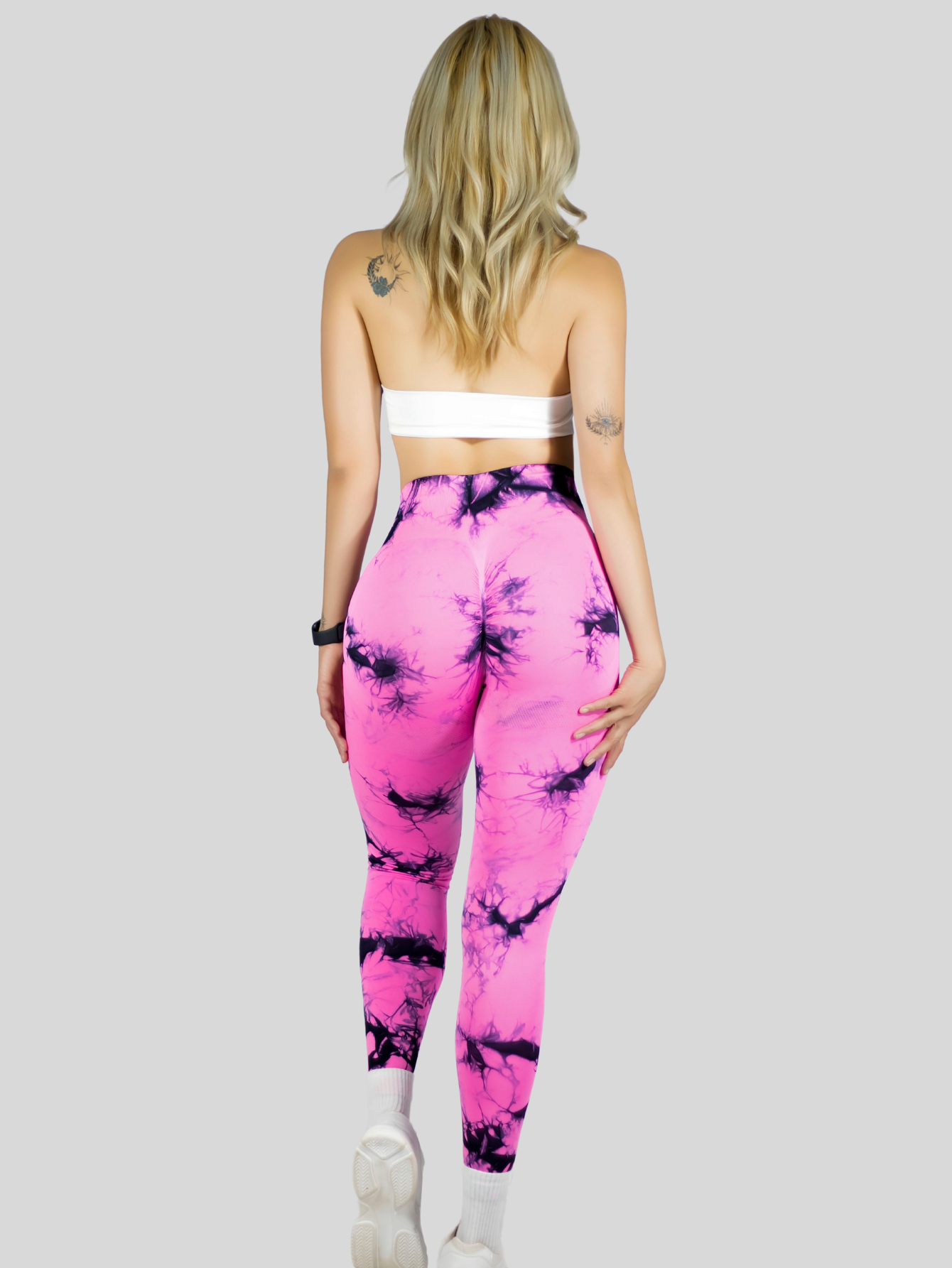Foto 6 pulgar | Leggings Deportivos Tie-dye Mujer Para Yoga Y Gym Lic-0168 Rosa Comodidad Y Estilo