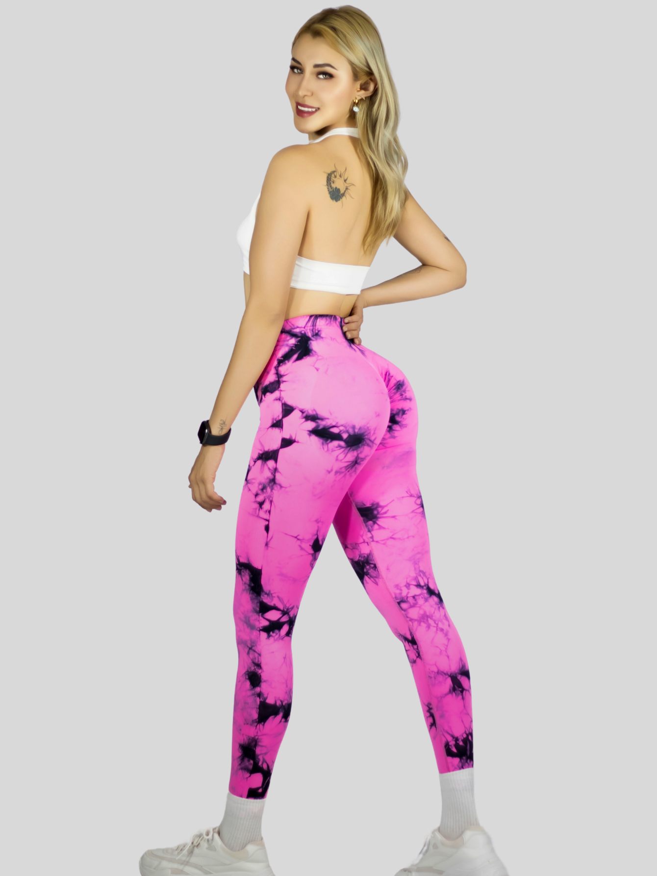 Foto 4 pulgar | Set De Dos Leggings Deportivos Tie-dye Mujer Para Yoga Y Gym Lic-0168-px2 Variedad De Colores  Comodidad Y Estilo