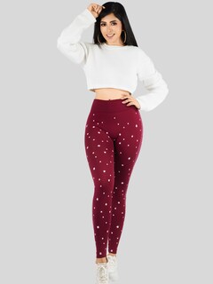 Foto 2 | Leggins Mujer Legging Mallones Lic-0187 Vino Mallas Térmicas Mayon