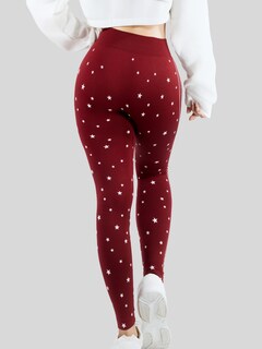 Foto 3 | Leggins Mujer Legging Mallones Lic-0187 Vino Mallas Térmicas Mayon