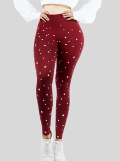 Foto 5 | Leggins Mujer Legging Mallones Lic-0187 Vino Mallas Térmicas Mayon