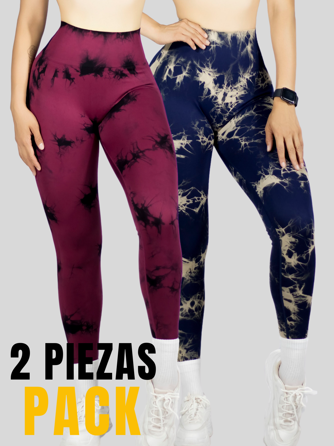 Foto 6 pulgar | Set De Dos Leggings Deportivos Tie-dye Mujer Para Yoga Y Gym Lic-0168-px2 Variedad De Colores  Comodidad Y Estilo