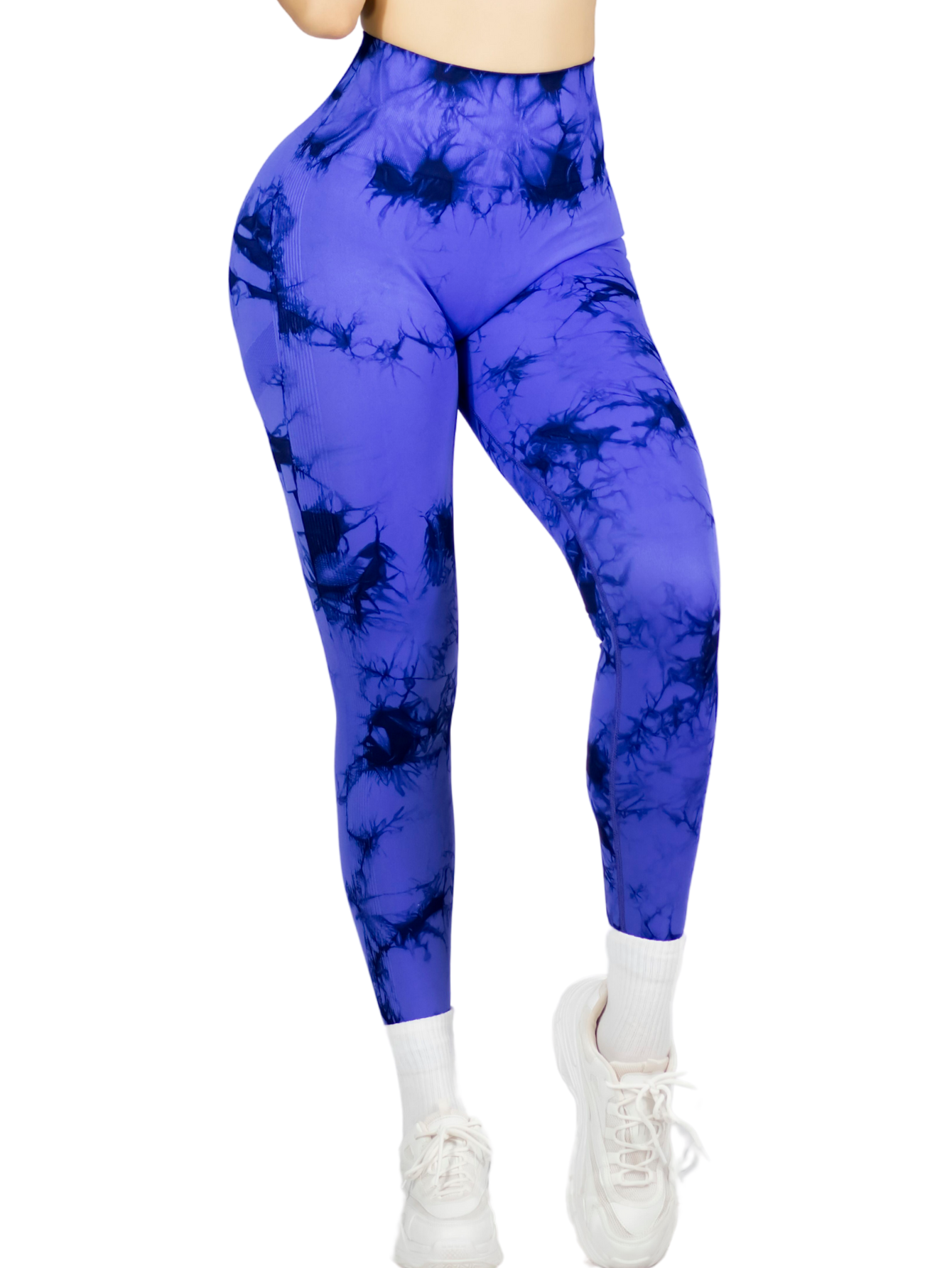 Foto 2 pulgar | Leggings Deportivos Tie-dye Mujer Para Yoga Y Gym Lic-0168 Azul Medio Comodidad Y Estilo