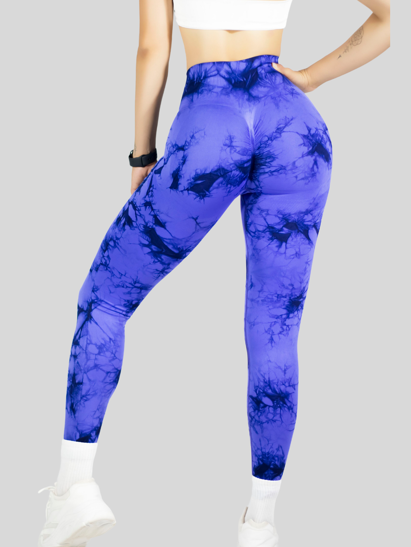 Foto 7 pulgar | Leggings Deportivos Tie-dye Mujer Para Yoga Y Gym Lic-0168 Azul Medio Comodidad Y Estilo
