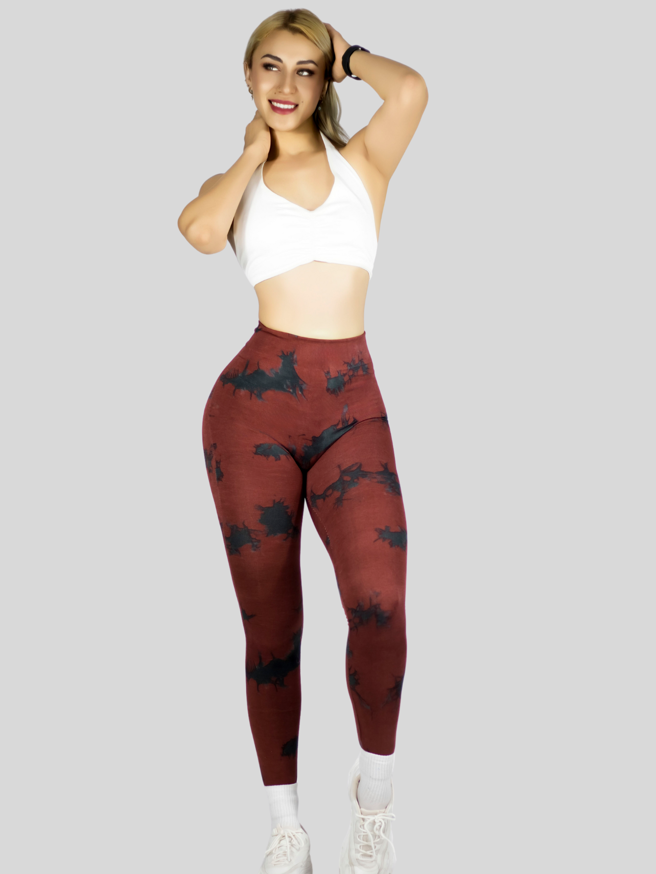 Foto 3 pulgar | Mallas Deportivas Mujer Legin Gym Lic-0194 Vino Legging Deportivo Mallones