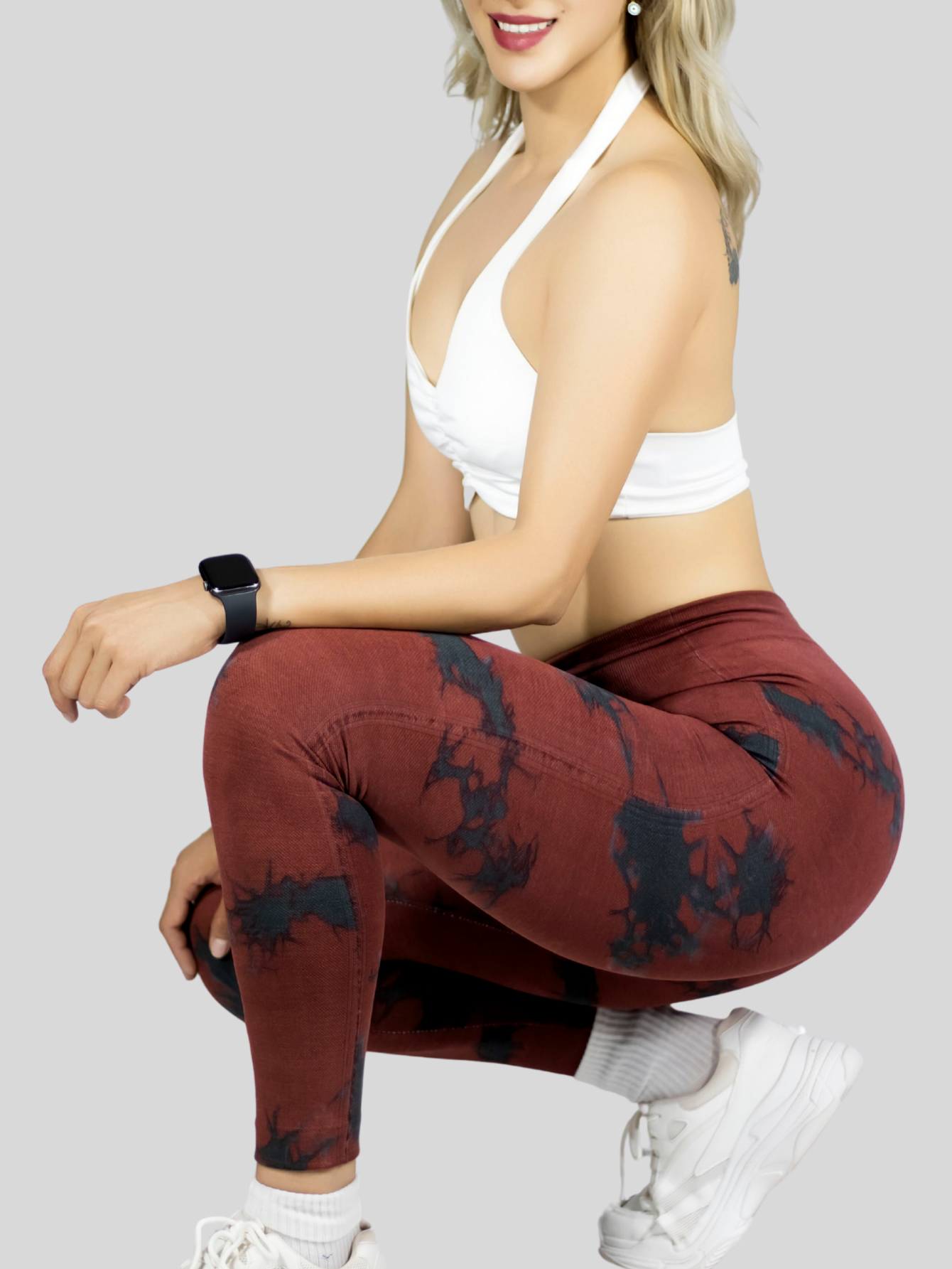 Foto 7 pulgar | Mallas Deportivas Mujer Legin Gym Lic-0194 Vino Legging Deportivo Mallones