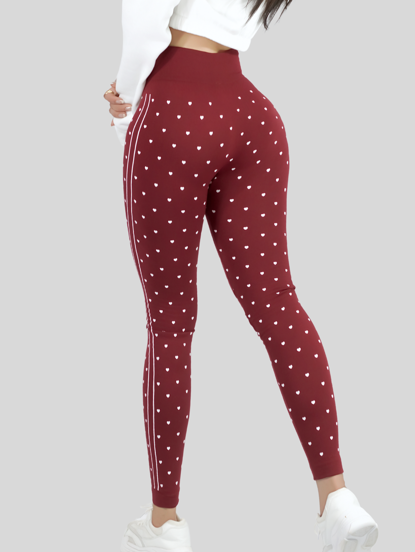 Foto 6 pulgar | Leggins Mujer Legging Mallones Lic-0184 Vino Mallas Térmicas Mayon