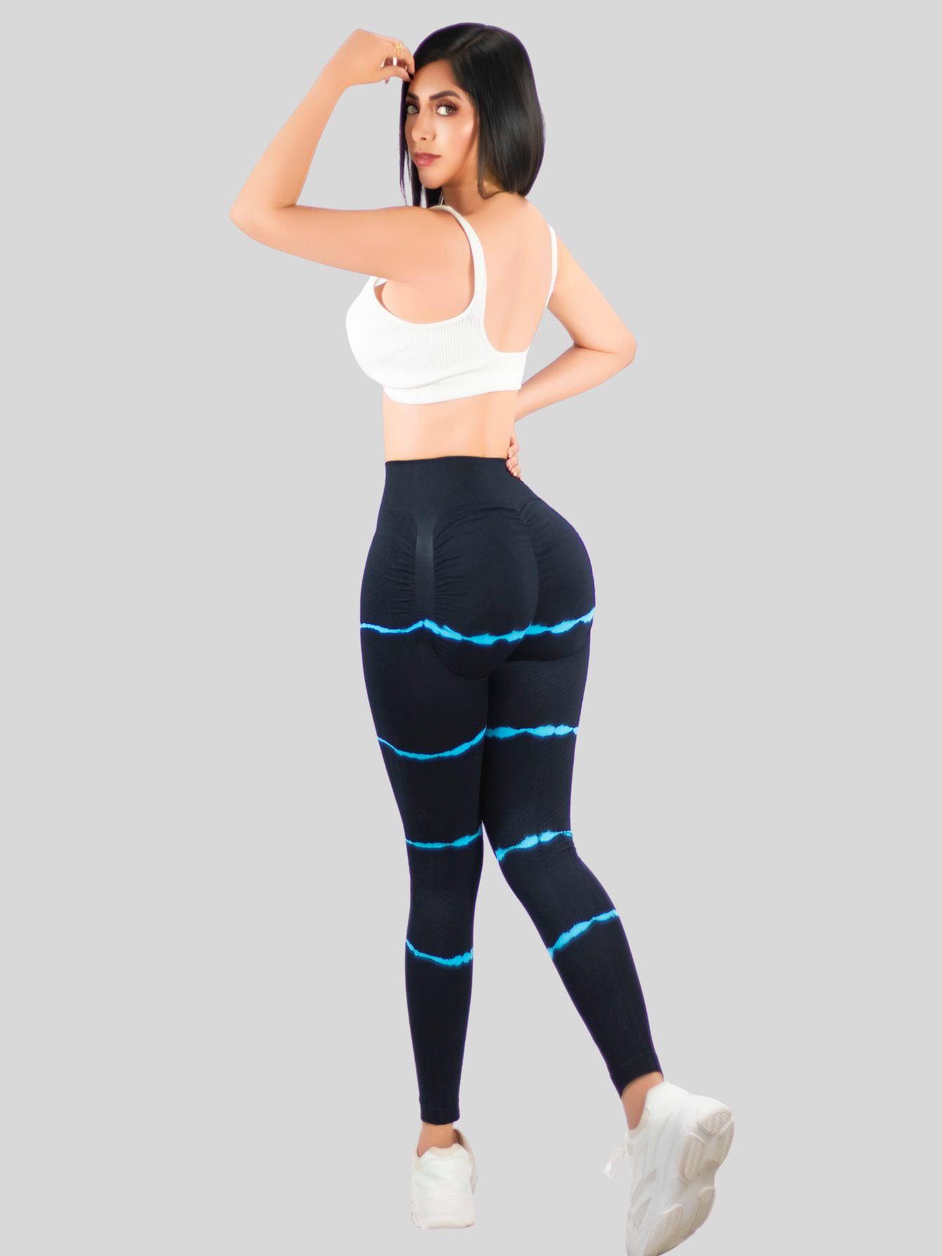Foto 4 pulgar | Legins Deportivo Mujer Lic-0196 Azul Legging Gym Mallas Deportiva Mallones