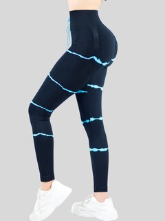 Foto 4 | Legins Deportivo Mujer Lic-0196 Azul Legging Gym Mallas Deportiva Mallones