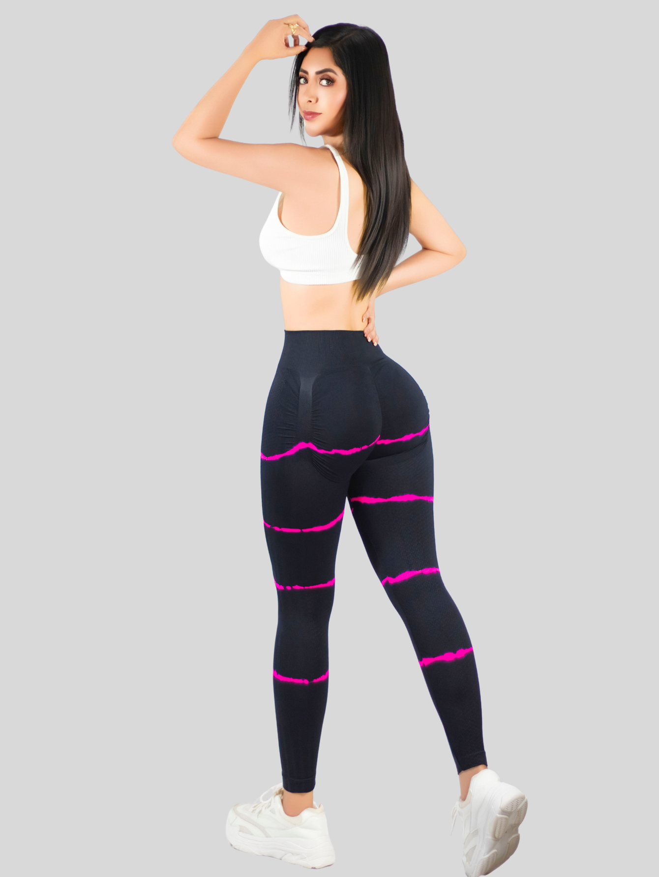 Foto 3 | Legins Deportivo Mujer Lic-0196 Fucsia Legging Gym Mallas Deportiva Mallones