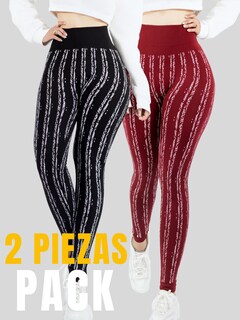 Foto 5 | Set 2 Leggings Mujer Mayones Lic-0186-px2 Variedad De Colores Mallones Stretch Cómodos